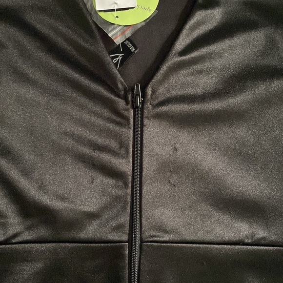 Satin Formal Dress with Sequin Accent at Thigh High Slit - Picture 11 of 13